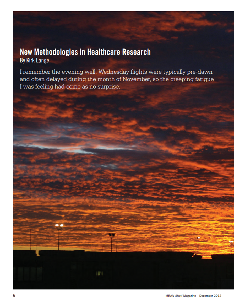 New Methodologies in Healthcare Research Article - December 2012